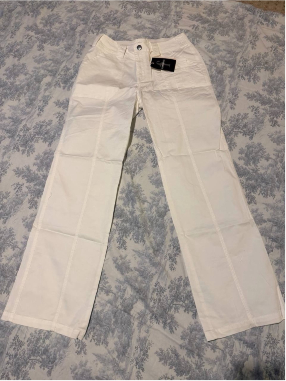 Flamingals Women's Wide Leg Mid Waist Dress Flare Straight Pants M